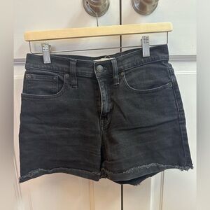 Madewell high rise black denim shorts